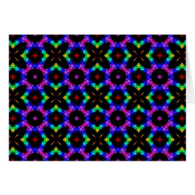 Snygg Retro Mönster Hälsningskort (Framsidan Horizontal)