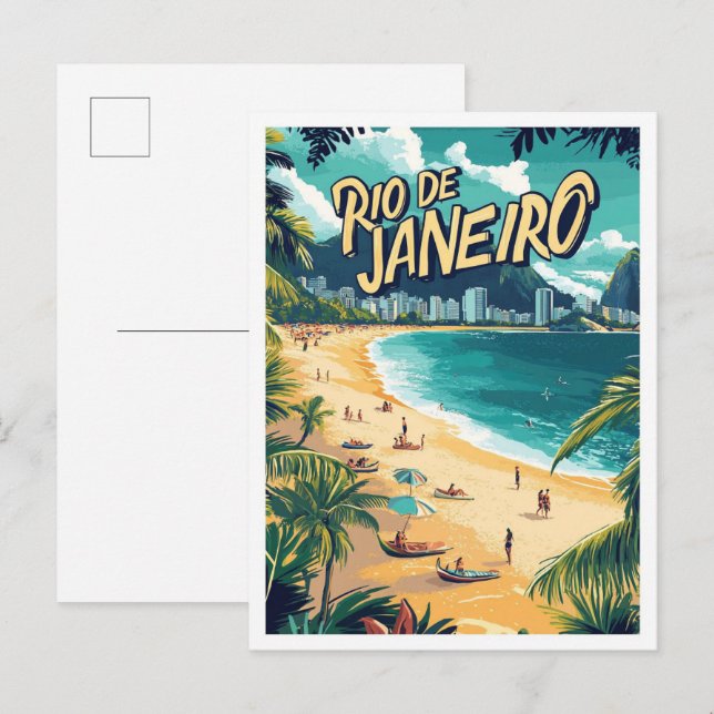 Snygg Rio de Janeiro Brasilien Travel Vykort (Fram/baksida)
