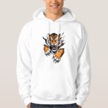 Snygg Rivig Ilsken Tiger Grafisk Hoodie