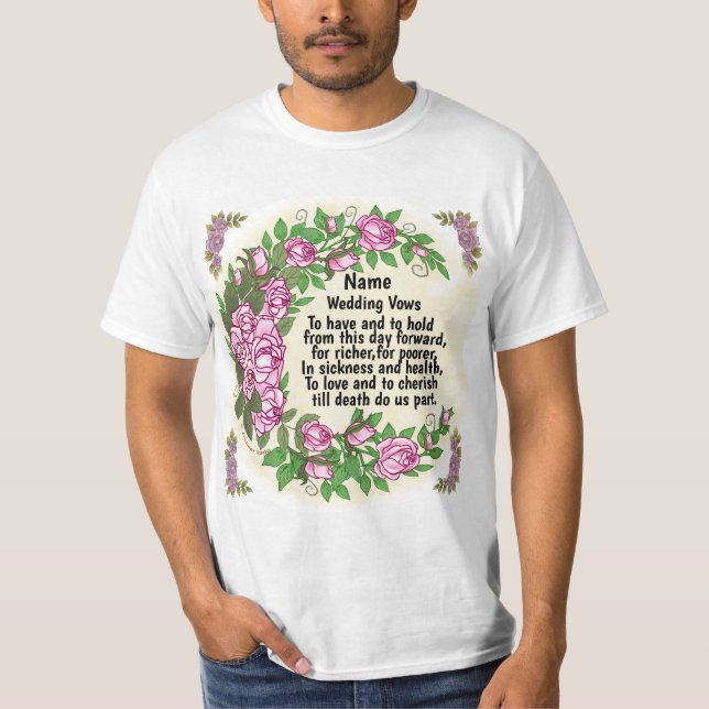 Snygg Ro Bröllop Vows t-shirt (Framsida)