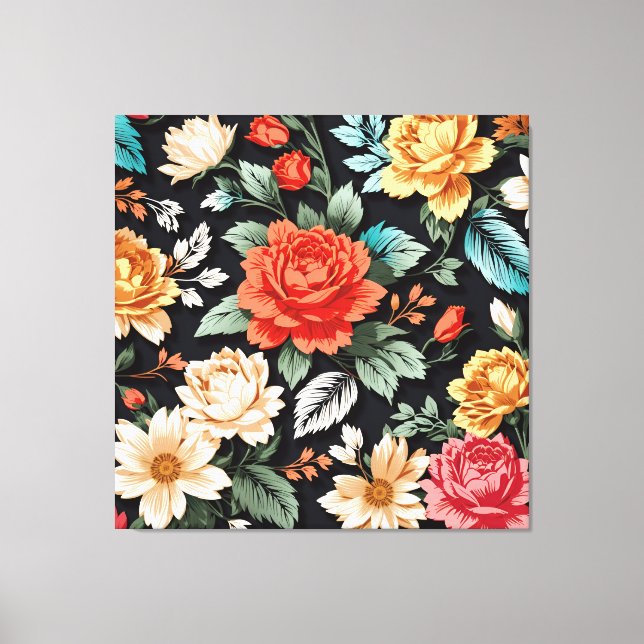 Snygg Ro med svart bakgrund Canvastryck (Framsida)