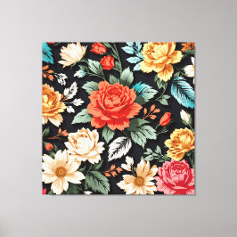 Snygg Ro med svart bakgrund Canvastryck