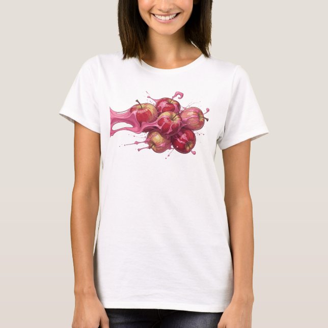 Snygg Röd Abstrakt Äpple Original Design T Shirt (Framsida)