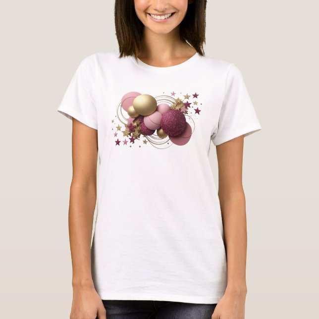 Snygg röd ABSTRAKT KONST Statement T-shirt (Framsida)