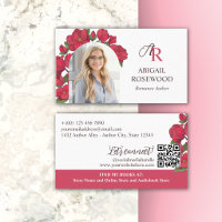 Snygg röd Blommigt Monogram Romantik författare