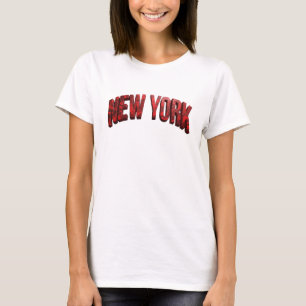 Snygg röd NEW YORK Citat T-shirt