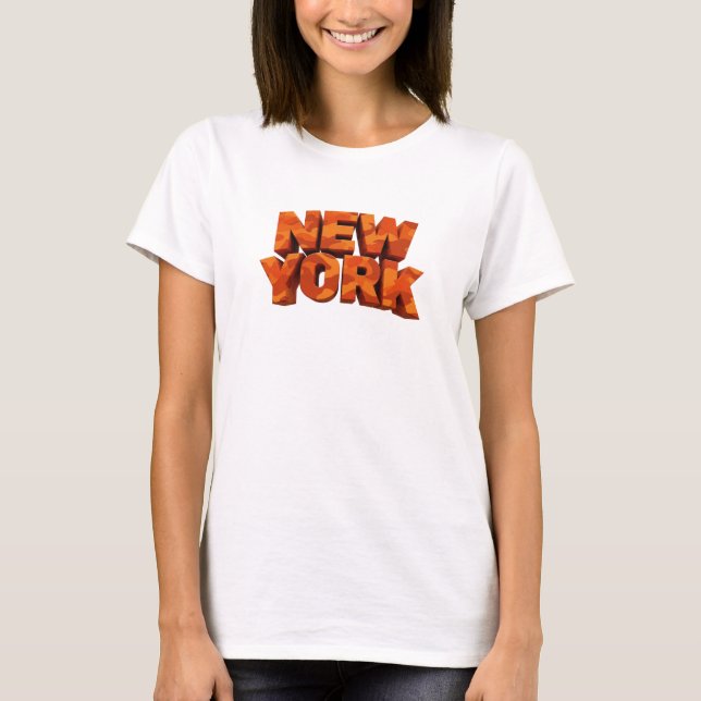Snygg röd NEW YORK-tröja T Shirt (Framsida)