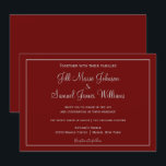 Snygg röd och Grått Bröllop Inbjudningar<br><div class="desc">Det vackra rödet och grått färg-programmet är underbart för bröllop. Med en röd bakgrund är informationen innesluten i grått ram. Texten är också skriven i detta kompletterande grått färg. Anpassa bröllopsinbjudningarna i dag!</div>