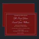 Snygg röd och Grått Bröllop Inbjudningar<br><div class="desc">Det vackra rödet och grått färg-programmet är underbart för bröllop. Med en röd bakgrund är informationen innesluten i grått ram. Texten är också skriven i detta kompletterande grått färg. Anpassa bröllopsinbjudningarna i dag!</div>