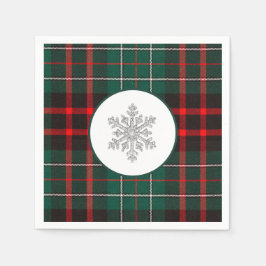 Snygg röd och Grönt Jul Play Snowflake Pappersservett
