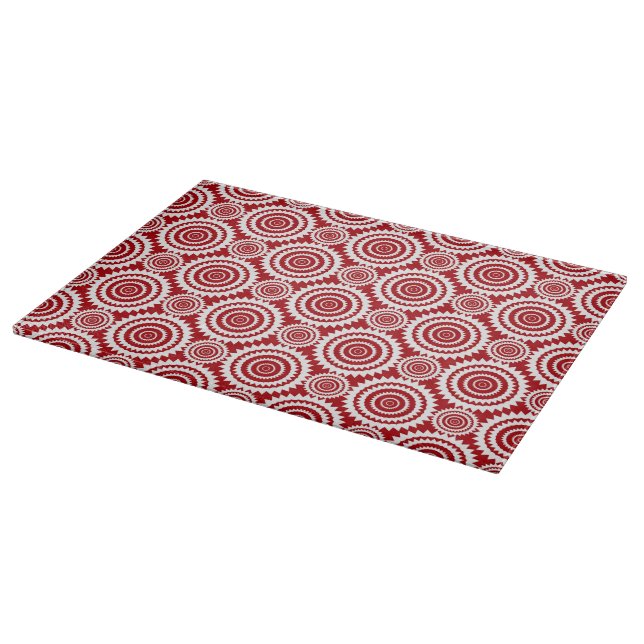 Snygg röd och vit geometrisk cirkelmönster (Hörn)
