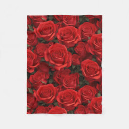 Snygg Röd ros Fleecefilt