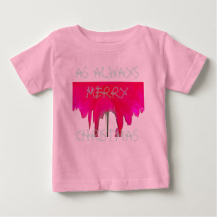 Snygg Röd ros God jul Baby T-Shirt
