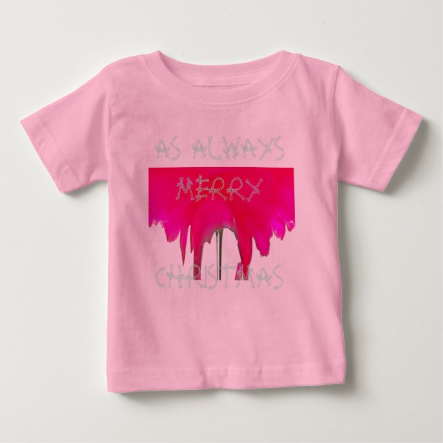 Snygg Röd ros God jul Baby T-Shirt (Framsida)