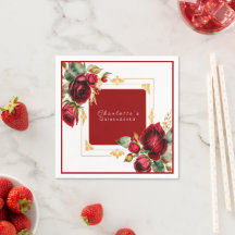 Snygg Röd ros Guld Filigree Quinceañera