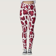 Snygg Röd ros Leopard Animal Mönster