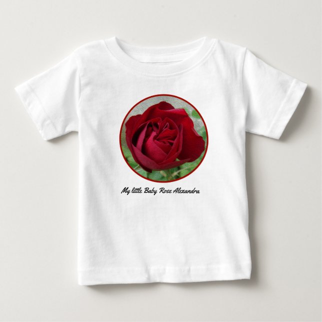 Snygg Röd ros monogrammat för din baby T Shirt (Framsida)