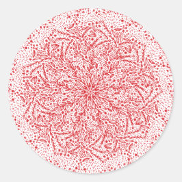 Snygg röd stjärna, jul, Helgdag Frimärke Runt Klistermärke