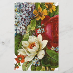 Snygg Romantic Summer Bouquet med Röd ros Brevpapper