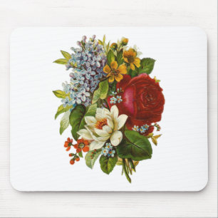 Snygg Romantic Summer Bouquet med Röd ros Musmatta