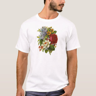 Snygg Romantic Summer Bouquet med Röd ros T Shirt