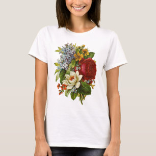 Snygg Romantic Summer Bouquet med Röd ros T Shirt