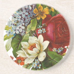 Snygg Romantic Summer Bouquet med Röd ros Underlägg