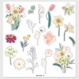 Snygg romantisk blomsamling i vår.. klistermärken