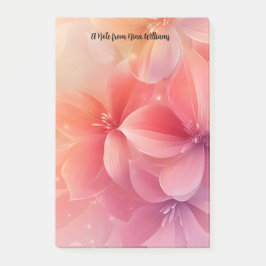 Snygg romsk Rosa Flower Post-it Block