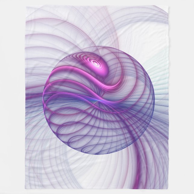 Snygg Rosa av modern Abstrakt Fractal Art Fleecefilt (Framsidan)