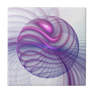 Snygg Rosa av modern Abstrakt Fractal Art Kakelplatta
