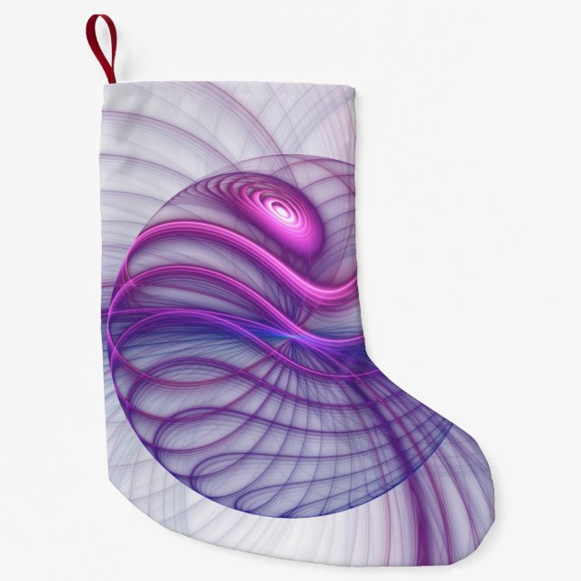 Snygg Rosa av modern Abstrakt Fractal Art Liten Julstrumpa (Framsidan)