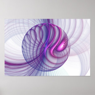 Snygg Rosa av modern Abstrakt Fractal Art Poster