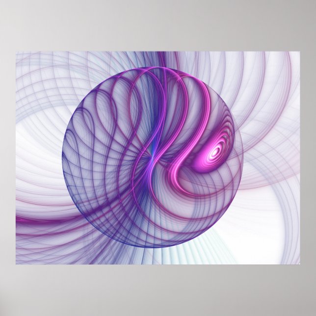 Snygg Rosa av modern Abstrakt Fractal Art Poster (Framsidan)