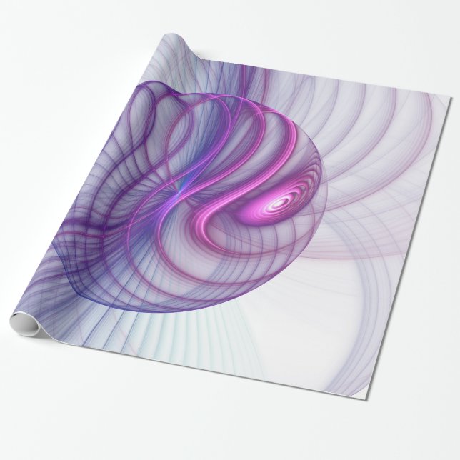 Snygg Rosa av modern Abstrakt Fractal Art Presentpapper (Utrullad)