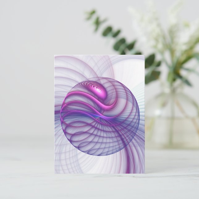 Snygg Rosa av modern Abstrakt Fractal Art Vykort (Stående Fram)