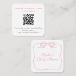 Snygg rosa båge shower QR-kod RSVP Tilläggskort