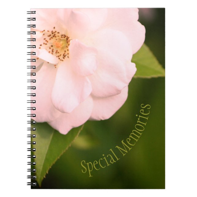 Snygg rosa blommar ro anteckningsbok (Framsidan)