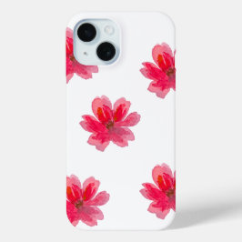 snygg rosa blommig telefonfodral