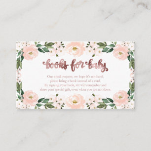 Snygg Rosa Blommigt Baby Shower Bokar for Baby Enc Tilläggskort