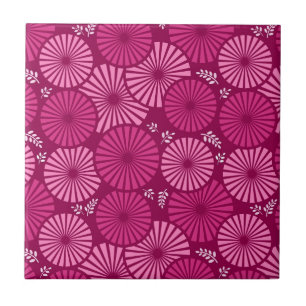 Snygg, rosa blommigt Tile Kakelplatta
