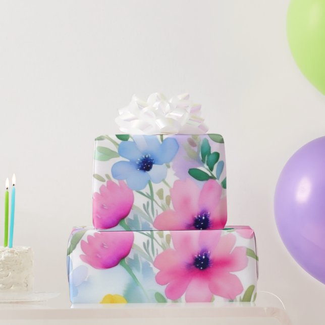 Snygg rosa blommor Pappra Presentpapper (Festgåvor)