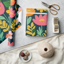 Snygg rosa blommor Pappra Presentpapper