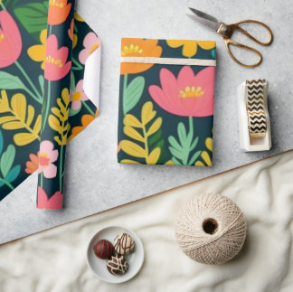Snygg rosa blommor Pappra Presentpapper