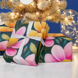 Snygg rosa blommor Pappra Presentpapper