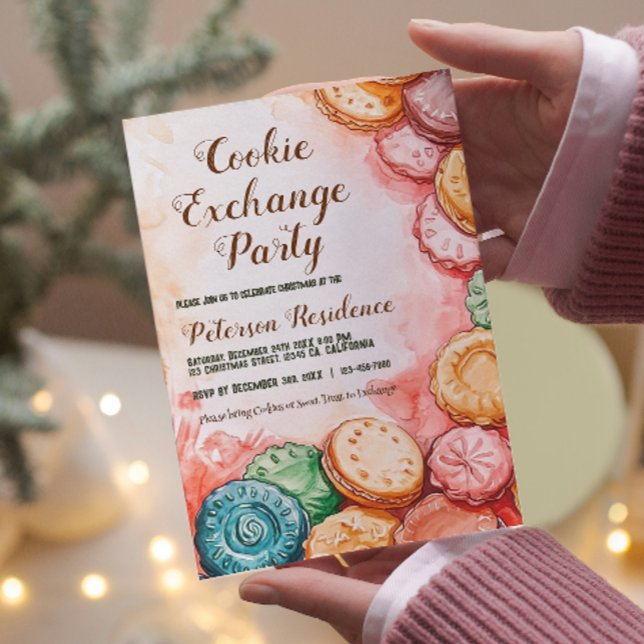 Snygg Rosa Cookie Exchange Party Inbjudningar (Skapare uppladdad)