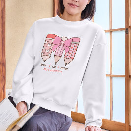 Snygg Rosa Coquette Alla Hjärtans Dag Lärare Perso T Shirt