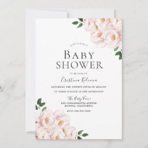Snygg  Rosa Elegant Baby Shower Inbjudningar