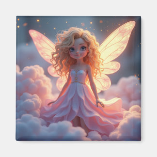 Snygg Rosa Fairy Magnet