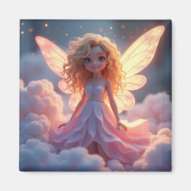 Snygg Rosa Fairy Magnet (Framsidan)